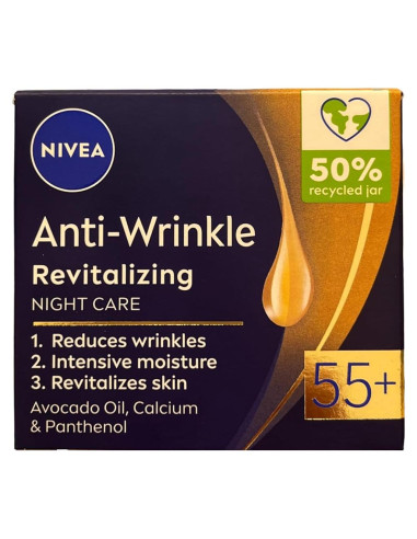 Crema Facial Antiarrugas Nivea 55+ Revitalizante Noche 50ml