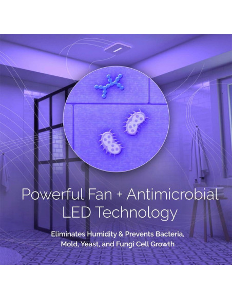 Ventilador de Escape Broan-NuTone SurfaceShield 110 CFM LED Blanco Ventilador de Escape Broan-NuTone SurfaceShield 110 CFM LED Blanco