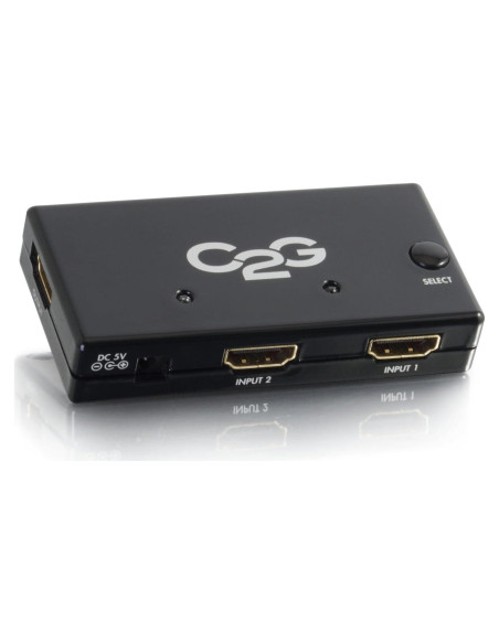 Interruptor HDMI C2G 2 Puertos Automático 40349 Negro Interruptor HDMI C2G 2 Puertos Automático 40349 Negro