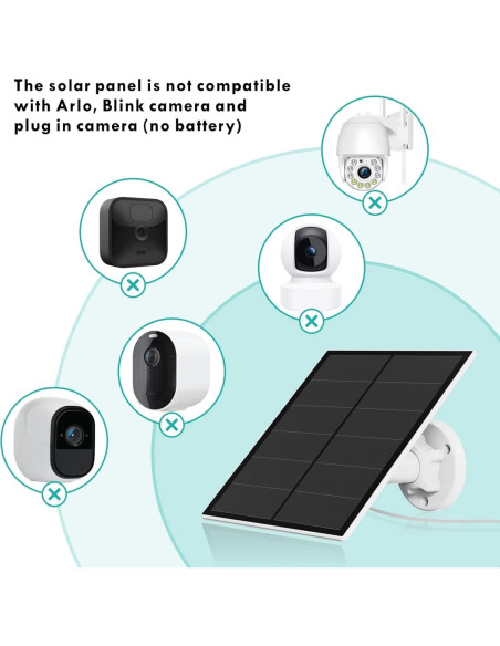 Panel Solar 5W EverExceed para Cámara de Seguridad USB-C Panel Solar 5W EverExceed para Cámara de Seguridad USB-C