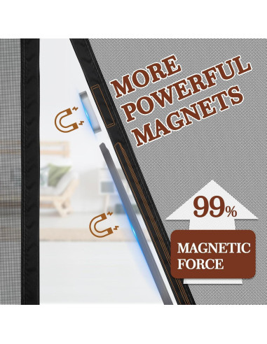 Yotache Puerta Pantalla Magnética Ajustable 73-83 cm x 200-205 cm