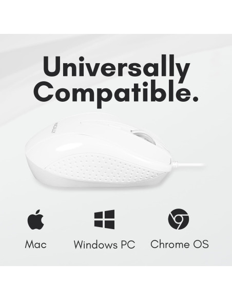 Ratón USB con cable Macally TURBO 1000 DPI 1.52m blanco Ratón USB con cable Macally TURBO 1000 DPI 1.52m blanco