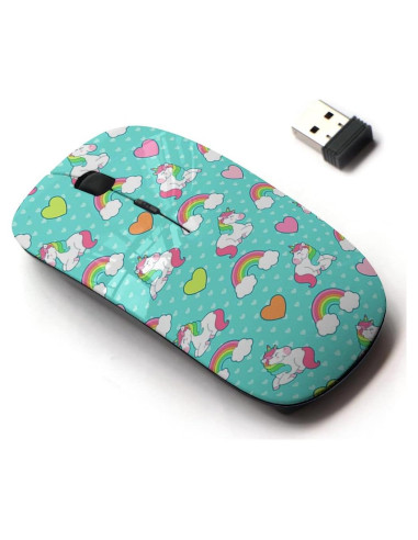 Ratón Inalámbrico 2.4G CJCBROES Unicornio Arcoíris