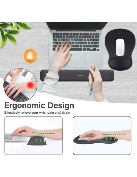 Soporte de Reposamuñecas Ergonomico MOSISO para Teclado y Ratón Soporte de Reposamuñecas Ergonomico MOSISO para Teclado y Ratón