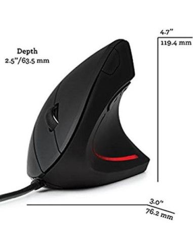 Ratón Ergonómico Óptico Vertical Shenzhen 3200 DPI con Cable
