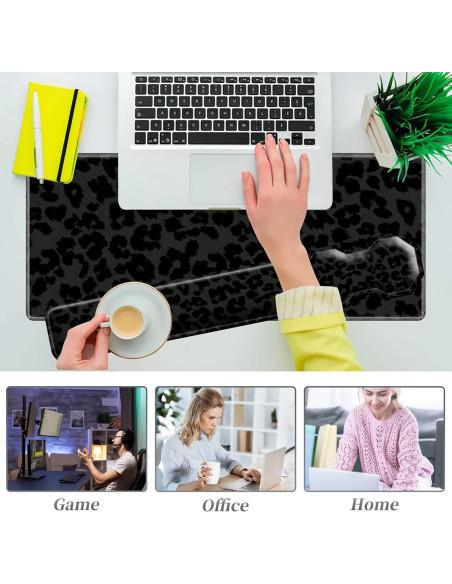 Juego de 3 Alfombrillas Ergonómicas SROJDHFJB Leopardo Negro Juego de 3 Alfombrillas Ergonómicas SROJDHFJB Leopardo Negro