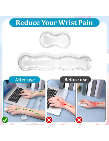 Juego de Reposamuñecas de Gel Ergonómico EupHHonycs Blanco