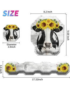 Juego de Reposamuñecas Ergonómico SDFCVBTYU Vaca Girasol 2