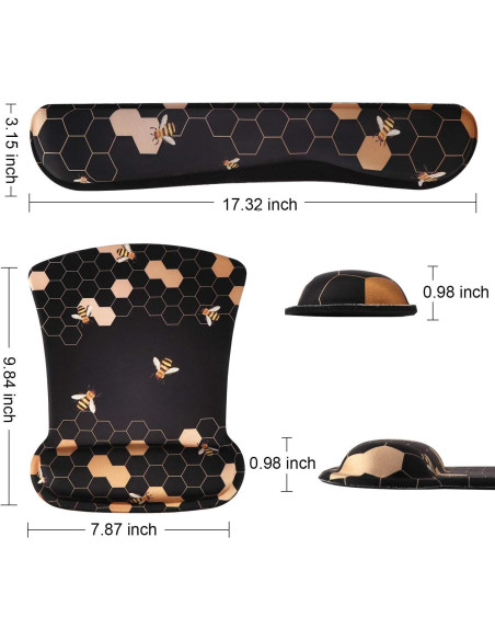 Reposamuñecas 3 en 1 iCasso Ergonómico Espuma Viscoelástica Reposamuñecas 3 en 1 iCasso Ergonómico Espuma Viscoelástica