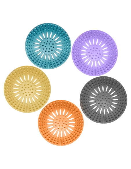 Gotega Captador de Cabello para Drenaje, 5 Piezas Brillantes Gotega Captador de Cabello para Drenaje, 5 Piezas Brillantes