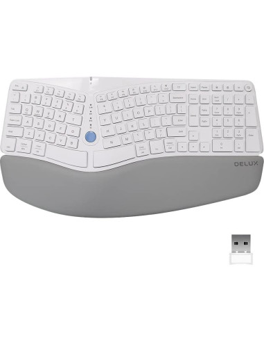 Combo Teclado Ergonómico Inalámbrico DELUX GM901D y Ratón Vertical M618XSD