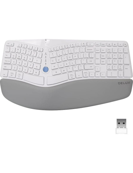 Combo Teclado Ergonómico Inalámbrico DELUX GM901D y Ratón Vertical M618XSD Combo Teclado Ergonómico Inalámbrico DELUX GM901D y Ratón Vertical M618XSD