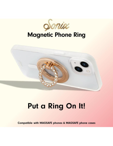 Soporte Magnético para Teléfono Lenntek MagSafe Oro/Rhinestone
