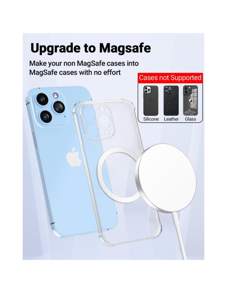 Anillo Carga Inalámbrica Magsafe KALAPOP 6 Pcs Negro y Plata Anillo Carga Inalámbrica Magsafe KALAPOP 6 Pcs Negro y Plata