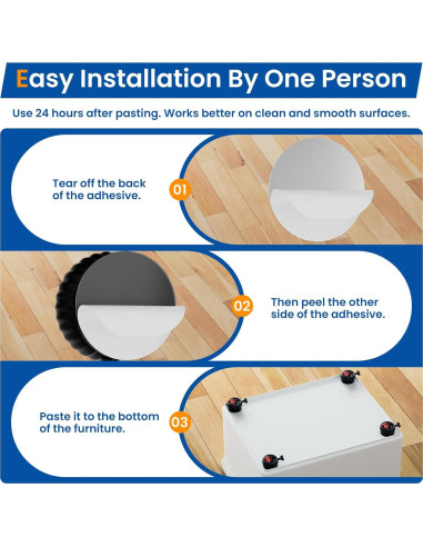 Ruedas de Caster TRVL FIELDER 8 PCS Autoadhesivas 360