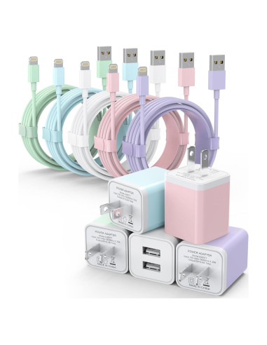 Cargador de Pared USB iGENJUN 5Pack con Cable Lightning 1.8m