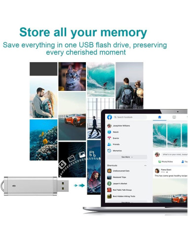 KEXIN 10 Pack 32 GB USB Flash Drive Plateado