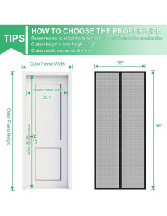 Cortina de Malla Magnética Reliancer 96x38 cm Fibra de Vidrio 2