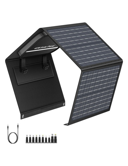Cargador Solar Plegable SinKeu 40W USB C para Camping Cargador Solar Plegable SinKeu 40W USB C para Camping