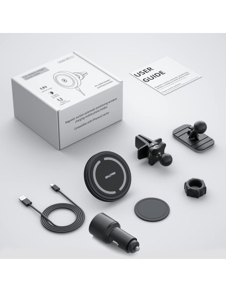Cargador de Coche OHLPRO MagSafe 15W para iPhone 16/15/14 Cargador de Coche OHLPRO MagSafe 15W para iPhone 16/15/14
