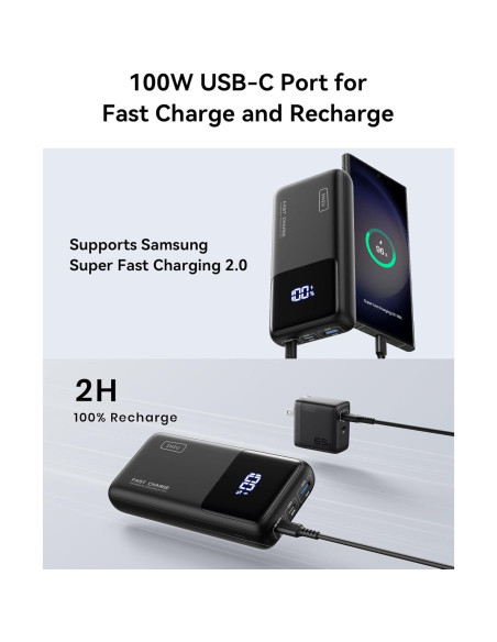 Banco de energía INIU 25000mAh 100W USB-C Cargador portátil Banco de energía INIU 25000mAh 100W USB-C Cargador portátil