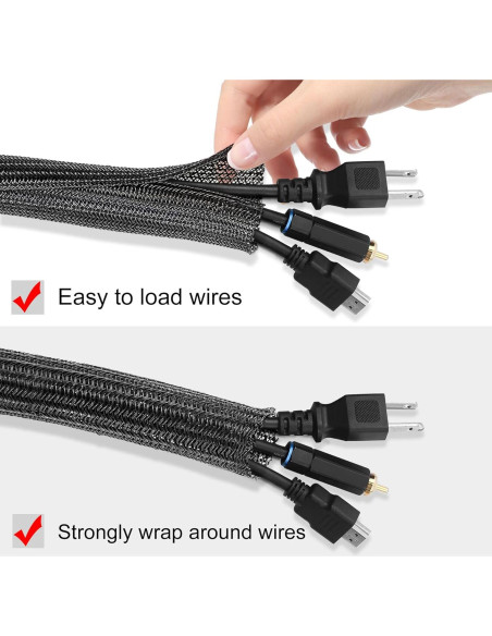 Manga de Cable Moxita 3,05 m 1,27 cm Negro Protector Manga de Cable Moxita 3,05 m 1,27 cm Negro Protector
