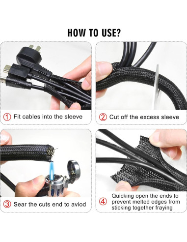 Manga de Cable Moxita 3,05 m 1,27 cm Negro Protector