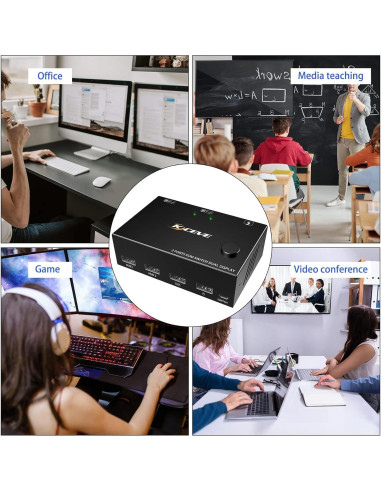 Conmutador KVM Doble Monitor HDMI 4K MLEEDA 2 Puertos USB