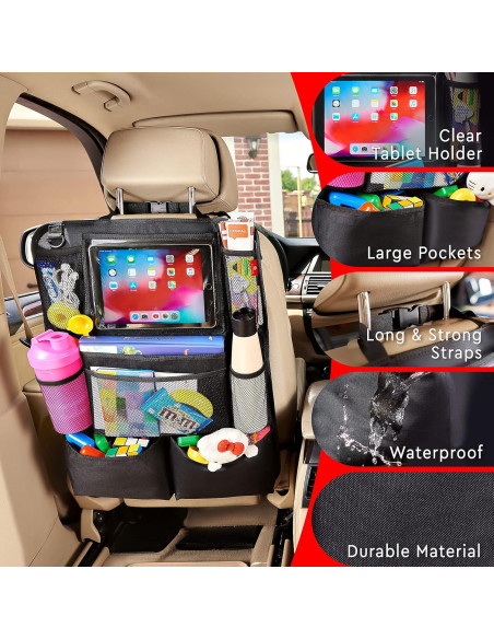 Organizador de Asiento Trasero Helteko con 9 Bolsillos Organizador de Asiento Trasero Helteko con 9 Bolsillos