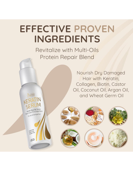 Sérum Capilar VITAMINS Queratina 181g - Control Frizz y Brillo Sérum Capilar VITAMINS Queratina 181g - Control Frizz y Brillo