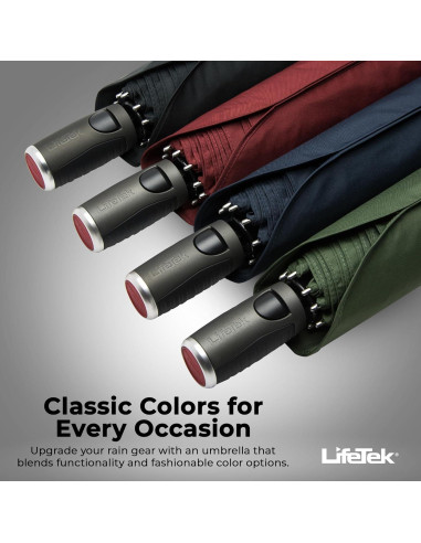 Paraguas Compacto LifeTek 42 cm Automático Resistente Viento