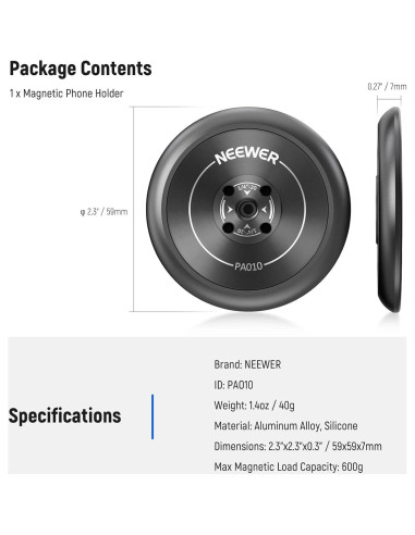 Adaptador de Montaje Magnético NEEWER PA010 para iPhone