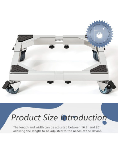 Base Móvil Chinchilla de Acero Inoxidable Ajustable 40.6-67.9 cm