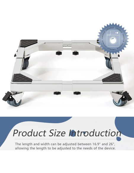 Base Móvil Chinchilla de Acero Inoxidable Ajustable 40.6-67.9 cm Base Móvil Chinchilla de Acero Inoxidable Ajustable 40.6-67.9 cm