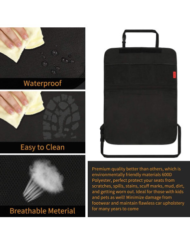 Organizador de Asiento Trasero Kaiphy - 2 Piezas, Impermeable, Soporte para Tableta 25.4cm