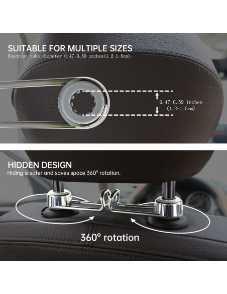 Gancho para Asiento de Coche Sentoto STT-1618 Metal Oscuro Gancho para Asiento de Coche Sentoto STT-1618 Metal Oscuro