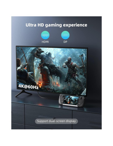 Estación de Acoplamiento Steam Deck Iavkyu 7 en 1 4K 60Hz