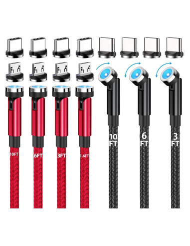 Cable de carga magnético 3 en 1 Bojianxin 7 piezas 0.5m a 3.05m