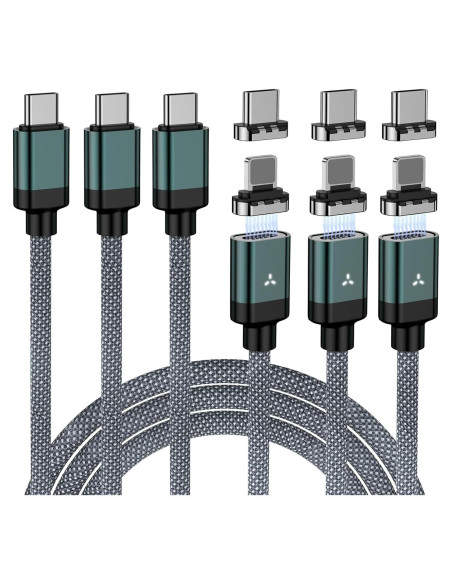 Cable de Carga Magnético ZBF 100W 2 en 1 Tipo C y Lightning Cable de Carga Magnético ZBF 100W 2 en 1 Tipo C y Lightning