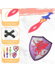 Juego de Espada y Escudo de Espuma WQ - Accesorios de Disfraces 2