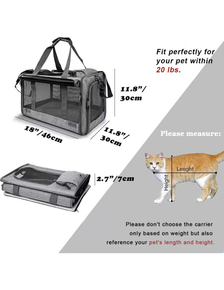 Transportín para Gatos GAPZER Grande Plegable y Lavable Transportín para Gatos GAPZER Grande Plegable y Lavable