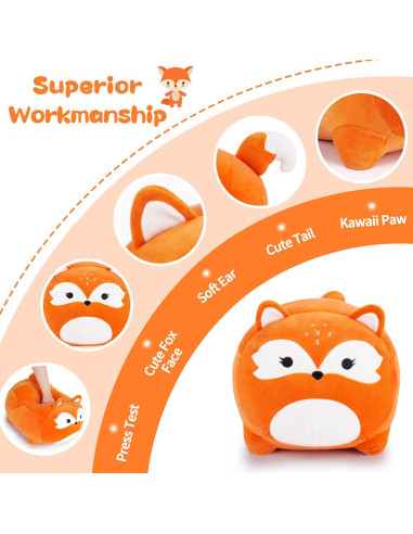 Almohada Zorro de Peluche Comienzo Auspicioso 40.6 cm Naranja