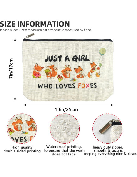 Neceser Cosmético Zorro Suemetic 25.4x17.8cm para Mujeres Neceser Cosmético Zorro Suemetic 25.4x17.8cm para Mujeres