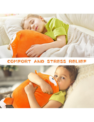 Almohada Zorro de Peluche Comienzo Auspicioso 40.6 cm Naranja