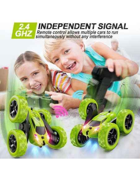 Coche RC QUNREDA Acrobacias 4WD Verde 360 para Niños Coche RC QUNREDA Acrobacias 4WD Verde 360 para Niños