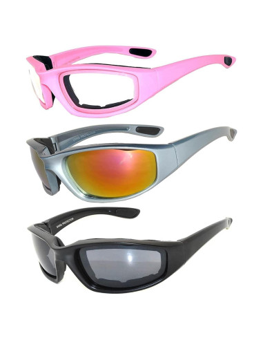 Gafas de sol deportivas UV400 para motocicleta - Paquete de 3