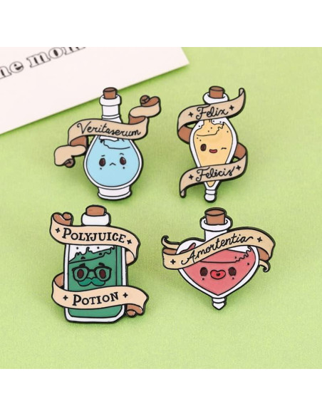 Conjunto de 4 Pines de Esmalte Ximimark Botellas de Poción Conjunto de 4 Pines de Esmalte Ximimark Botellas de Poción