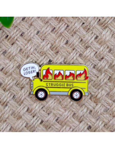 Pin de Insignia de Autobús en Llamas - Esmalte - 3.48 cm