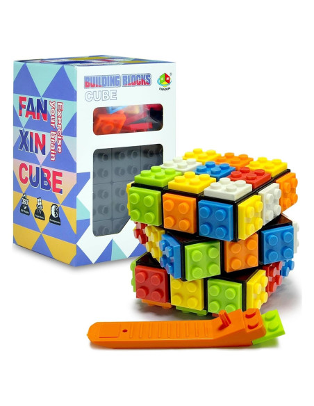 Cubo Mágico 3x3 Willking con Bloques de Construcción Cubo Mágico 3x3 Willking con Bloques de Construcción