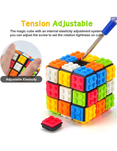 Cubo Mágico 3x3 Willking con Bloques de Construcción